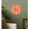 Patroon - Oranje - Fijn - Strepen Wandcirkel behangsticker klein -sfeer2