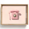 Draaischijftelefoon - Retro - Roze Dienblad Rechthoek middel -z3d_shopping