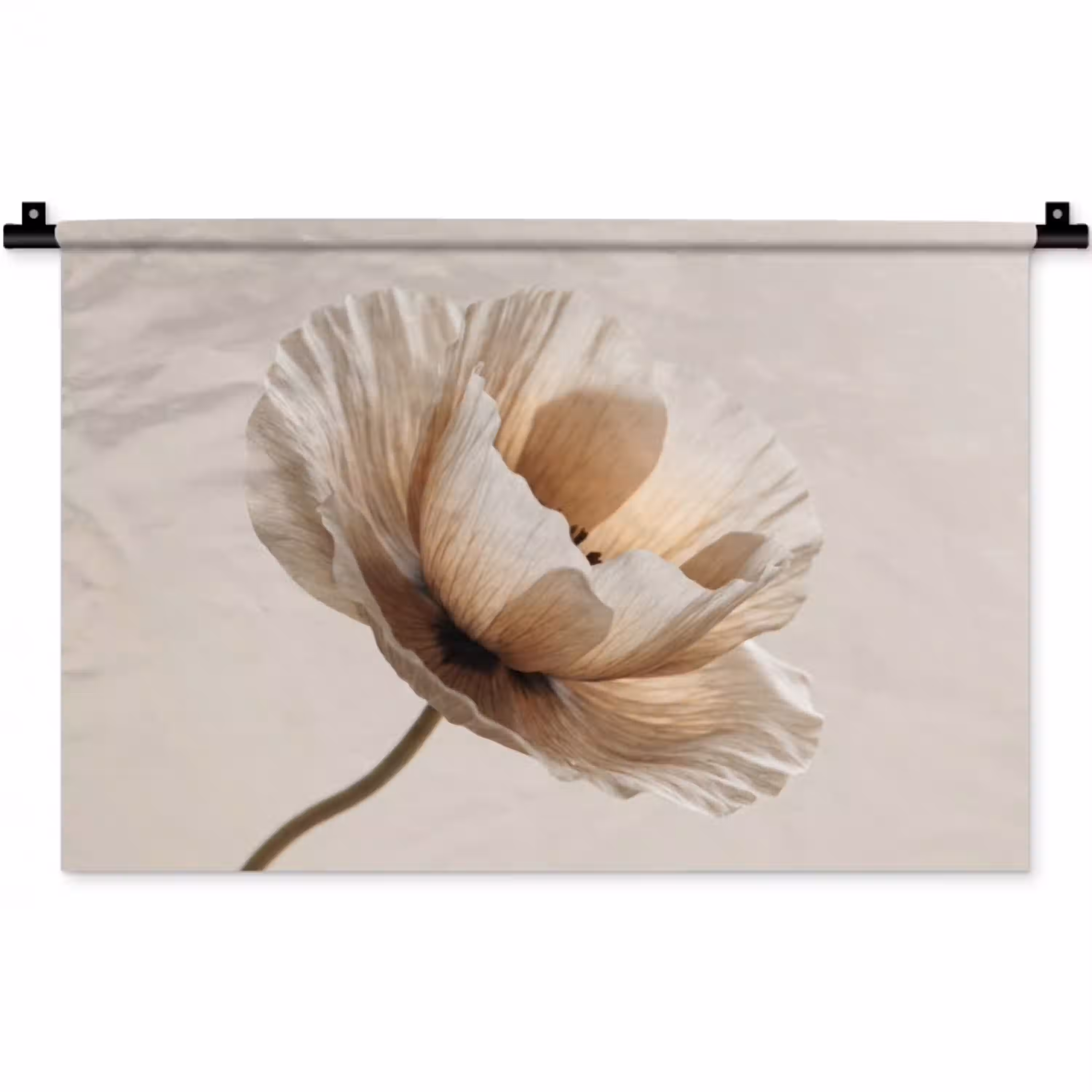 Bloem - Beige - Crème Wandkleed katoen klein -zz3d