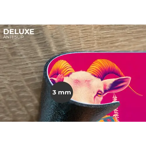 Geit - Hoorns - Kimono - Kleurrijk Placemat vinyl groot -closeup