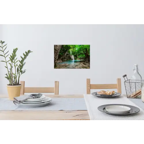 Jungle - Waterval - Planten - Water - Natuur Muursticker klein -eettafel
