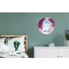Zee - Roze - Bloemen - Poort Wandcirkel aluminium klein -slaapkamer