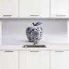 Appel - Blauw - Klassiek keuken achterwand 2 middel -3d