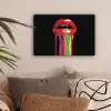 Lippen - Kleuren - Zwart canvas 2cm klein -sfeer1
