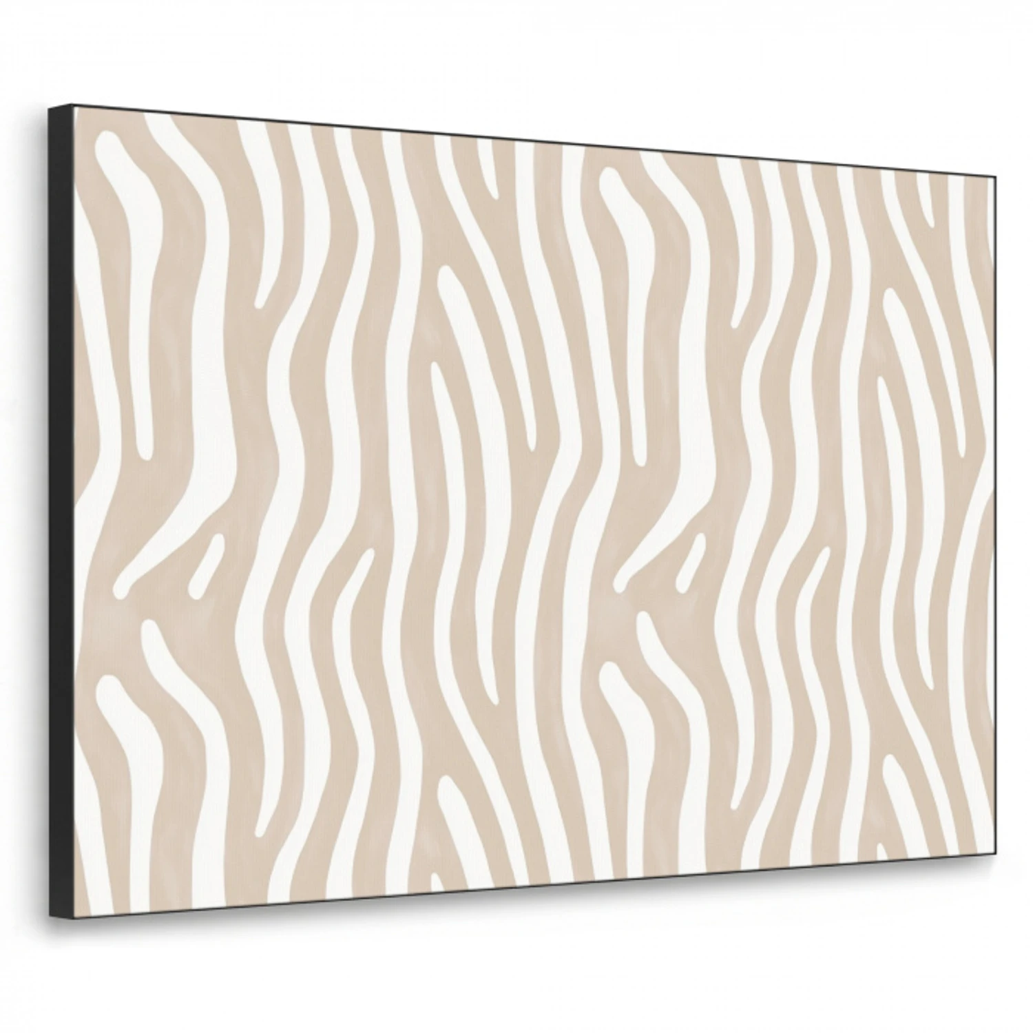Abstract - Zebra - Beige Textielframe zwart klein 947 -3d