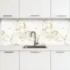 Wit - Marmer - Luxe - Goud keuken achterwand 2 middel 871 -3d