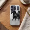 Paarden - Gras - Zwart - Wit Telefoonhoesje iPhone 17 Pro klein -sfeer1