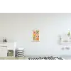 Bloemen - Speels - Kleurrijk textielposter latten blank klein -kinderkamer