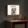 Hond - Verf - Dieren - Kleurrijk - Duitse Herder Light Box met batterij (Wandlamp kind) middel -sfeer5_kind
