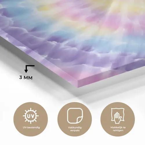 Spiraal - Tie dye - Pasteltinten plexiglas 5mm klein -sfeer2