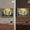 Bloemen - Bladeren - Zon - Groen Light Box met batterij (Wandlamp) middel -sfeer3