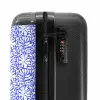 Bloemen en bladeren op blauwe achtergrond NBS - Handbagage koffer - Volwassenen Unisex middel -slot