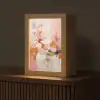 Verf - Roze - Oranje - Abstract - Kunst Light Box met kabel (Tafellamp) klein -z3d_website