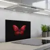 Vlinder - Rood - Minimalistisch keuken achterwand spatscherm klein -3d_schuin