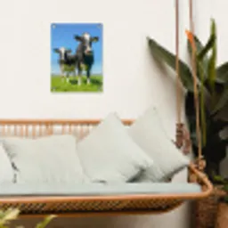 Koeien op een zonnige dag in de wei tuinposter los doek klein -sfeer7