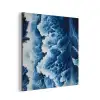 Golven - Blauw - Schuim aluminium wit klein -3d
