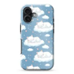 Kitten - Wolken - Blauw Toughcase MagSafe Apple iPhone 17 klein 1017 -3d