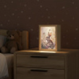 Konijntje - Bruin - Bloemen - Vlinders Light Box met kabel klein -sfeer1_kind