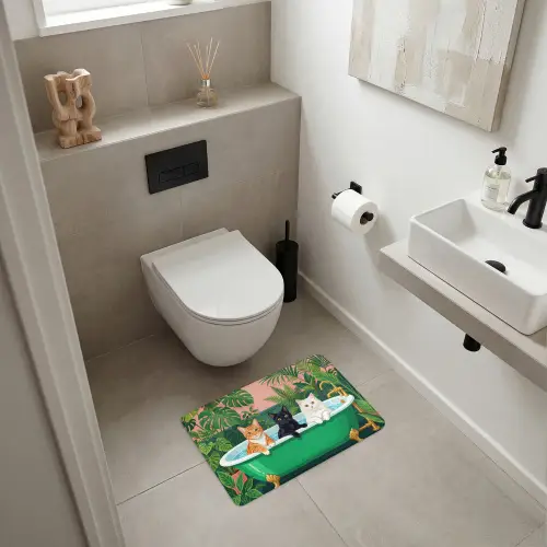Badkamer - Kattenparade - Kleurrijk WCmat klein -sfeer1