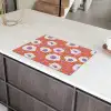 Bloemen - Grafisch - Oranje Inductie beschermer vinyl 3mm klein 276 -sfeer8