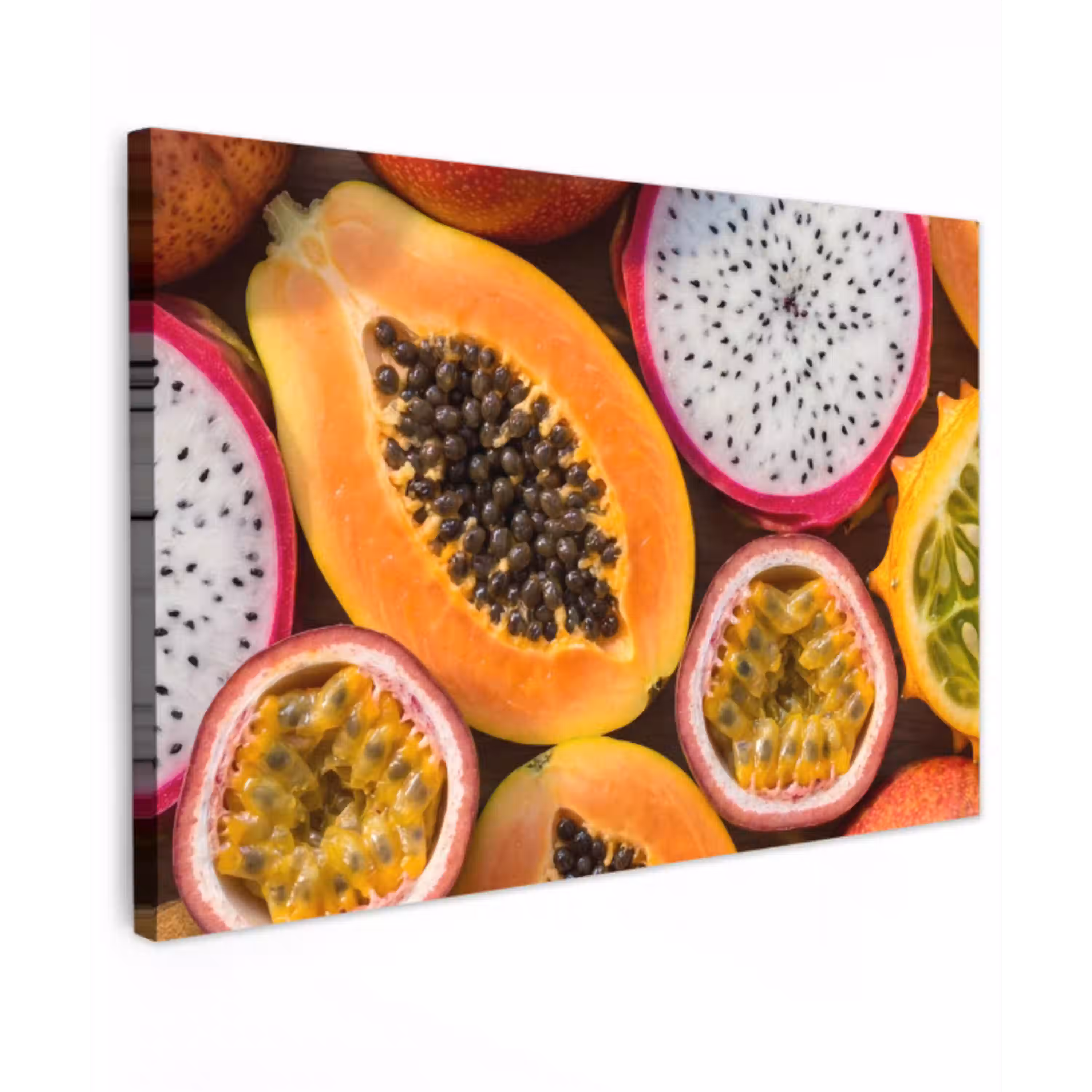 Fruit - Geopend - Tropisch - Eten - Kleurrijk canvas 2cm klein -z3d
