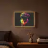 Puck - Hond - Verf - Kleuren Light Box met batterij (Wandlamp) middel -sfeer4