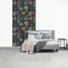 Botanisch - Patroon - Blauw fotobehang vinyl groot 64 -slaapkamer