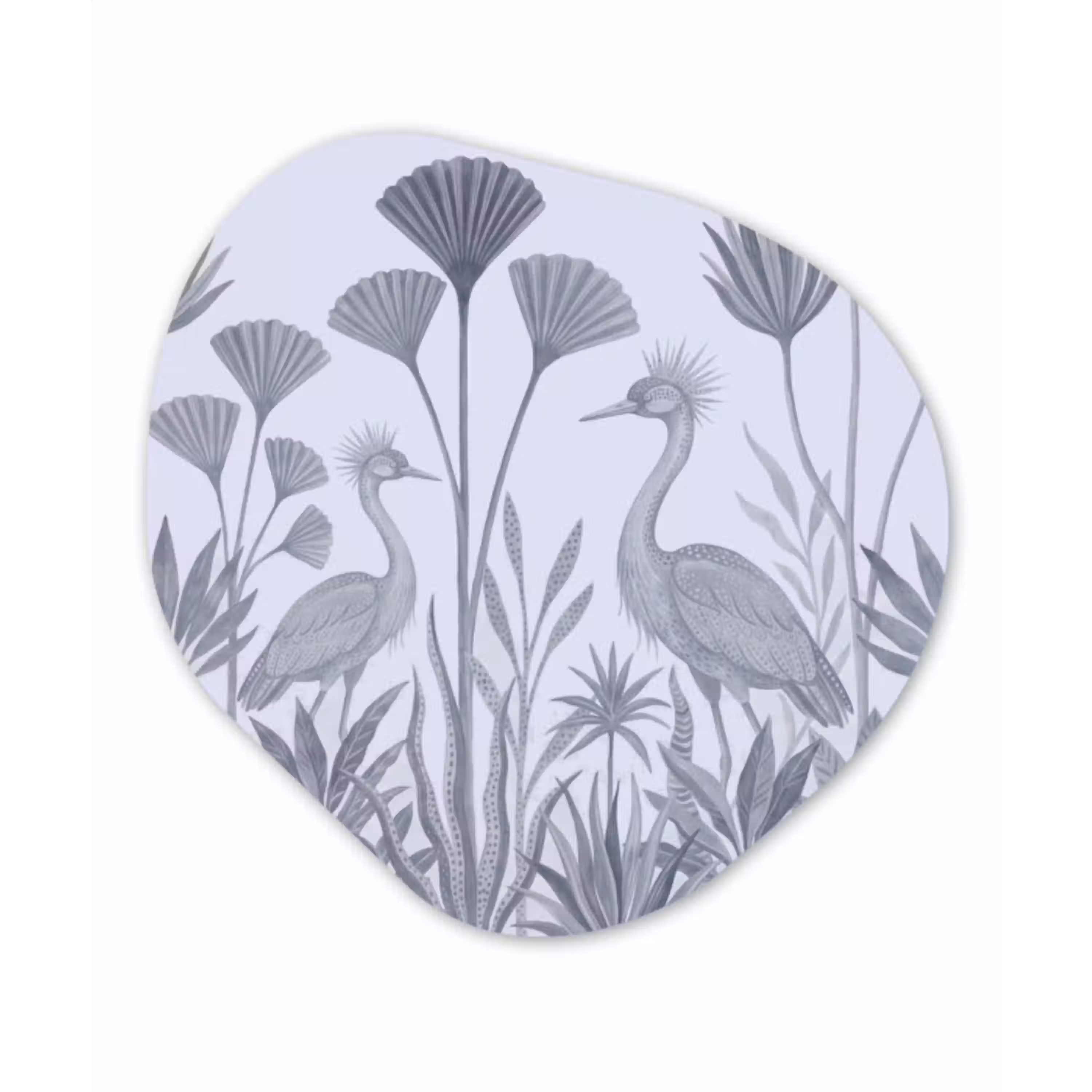 Vogel - Tropisch - Illustratie - Blauwgrijs - Natuur Wandcirkel Organisch Forex 3mm klein -3d
