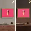 Schepijs - Roze - Hoorntje Light Box met batterij (Wandlamp) middel -sfeer3