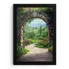 Doorkijk - Landschap - Bloemen - Pad - Uitzicht fotolijst zwart zonder passe partout klein -3d
