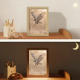 Buizerd - Roofvogel - Natuur - Bruin Light Box met kabel (Kinderlampje) klein -sfeer3_kind