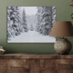 Bos - Winter - Sneeuw - Pad - Natuur PET vilt klein -sfeer2