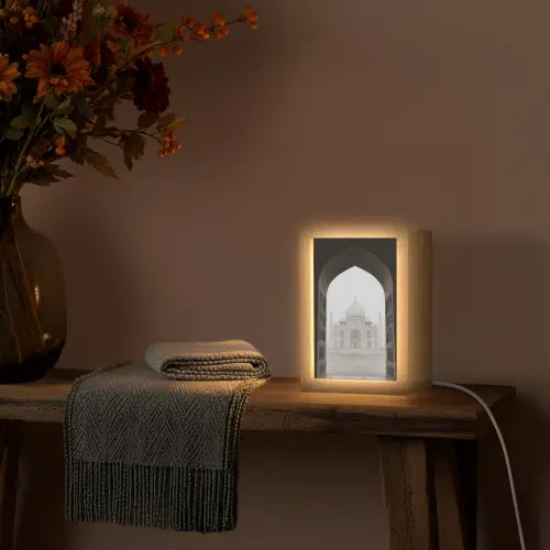 Poort - Symmetrische koepel - Minaretten - Moskee Light Box met kabel (Tafellamp) klein -sfeer4