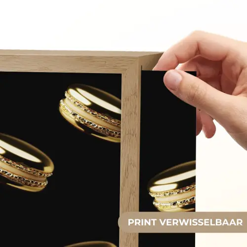 Macarons - Patroon - Goud - Zwart Light Box met batterij (Wandlamp) middel -USP_websiteprintNL