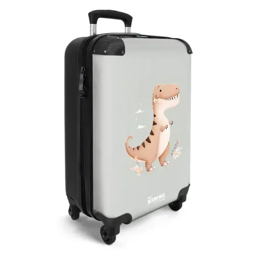 Dino in beige en grijze kleuren NBS - Handbagage koffer - Volwassenen Unisex middel -productfoto_3d