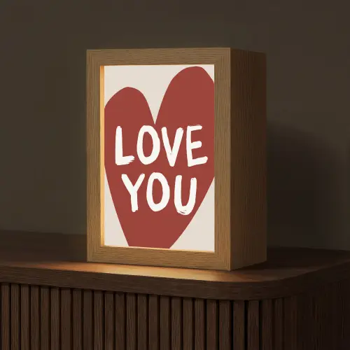Loveyou - Hart - Rood Light Box met kabel (Tafellamp) klein -z3d_website