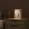 Kat - Bloemen - Vlinders - Roze Light Box met kabel (Kinderlampje) klein -sfeer1_kind