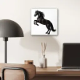 Zwart - Paard - Portret aluminium wit klein -sfeer5