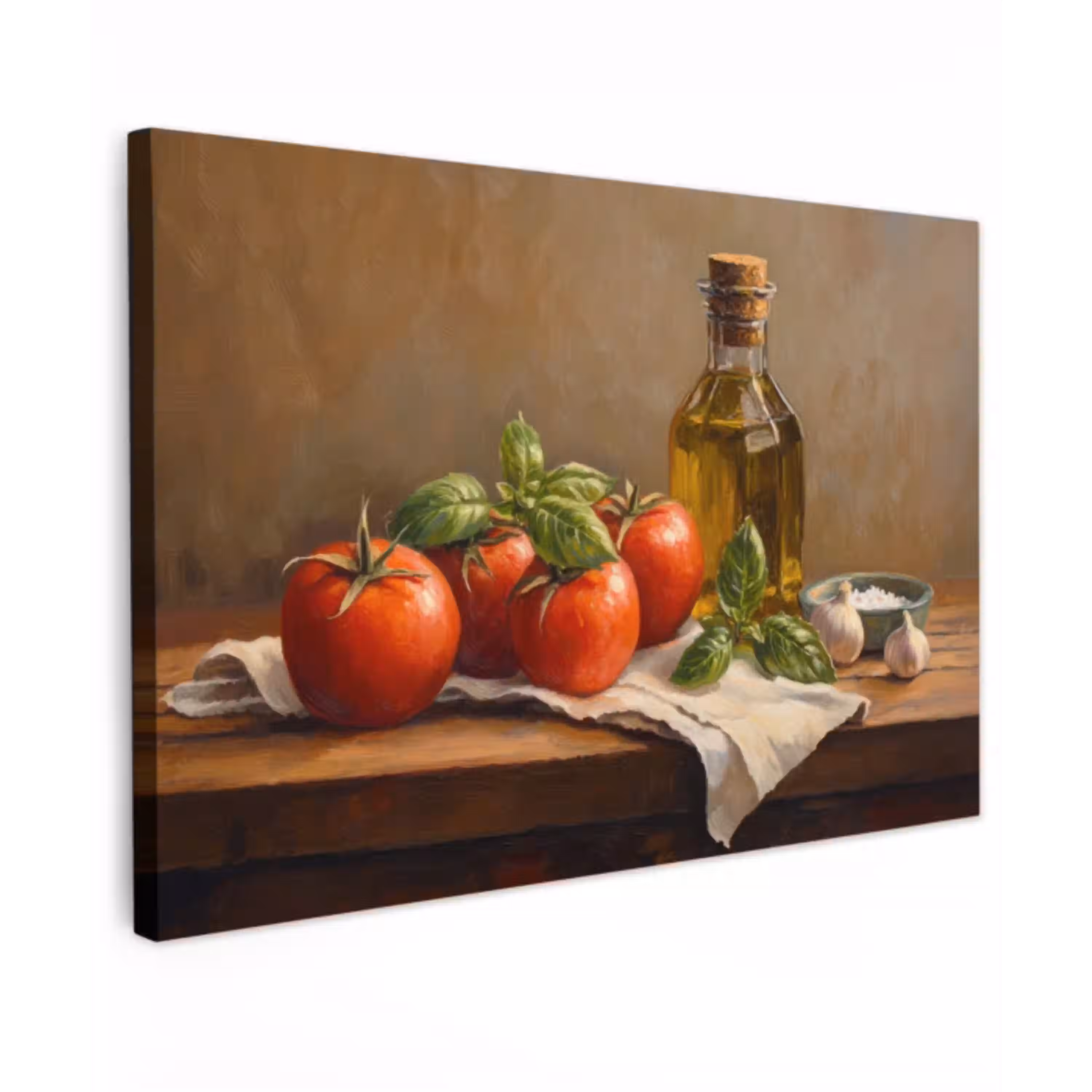 Tomaten - Olijfolie - Stilleven canvas 2cm klein -z3d