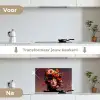 Vrouw - Donuts - Kleurrijk keuken achterwand spatscherm klein -voor_na_NL