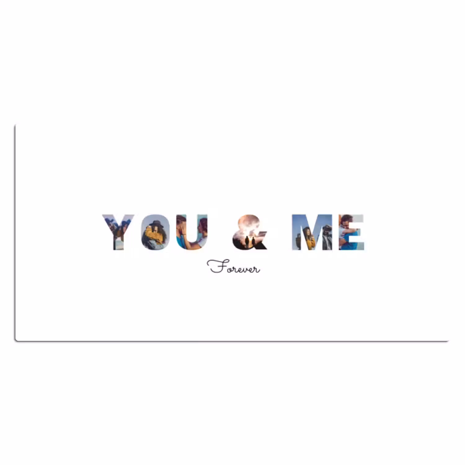 Gepersonaliseerde bureau onderlegger - You & Me - Lettercollage