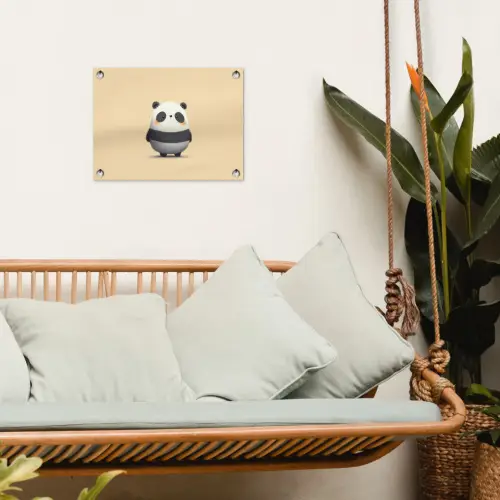 Panda - Beige - Minimalistisch tuinposter los doek klein -sfeer7