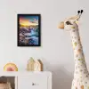 Waterval - Planten - Mos - Landschap - Zonsondergang - Rots fotolijst zwart zonder passe partout klein -usfeer4_kinderkamer