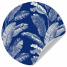 Blad - Palm - Blauw Wandcirkel behangsticker klein 186 -3d