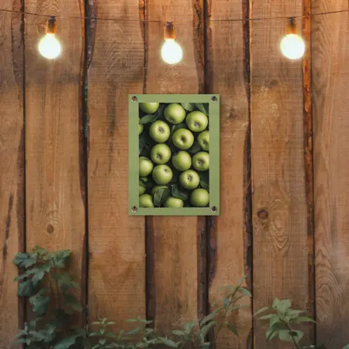 Appels - Groen - bladeren tuinposter los doek klein -sfeer1