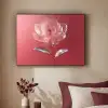 Sierlijk - Bloem - Roze - Glazen Textielframe - compleet frame klein -sfeer1