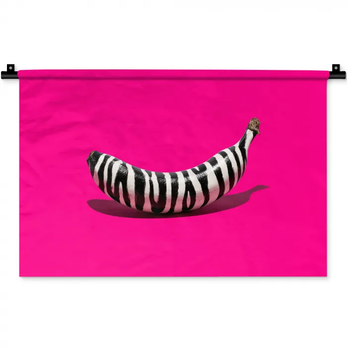 Banaan - Zebraprint - Roze Wandkleed katoen klein -zz3d