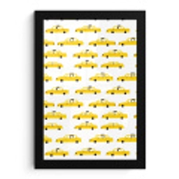 Taxi - Iconisch - Geel fotolijst zwart zonder passe partout klein 224 -3d