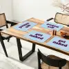 Speels - Boodschap - Blauw Placemat vinyl groot -zzsfeer4_Kitchenyeah-website