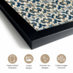 Tegel - Patroon - Blauw - Beige fotolijst zwart zonder passe partout klein 224 -sfeer2